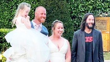 Keanu Reeves Crashes British Couple's Wedding -- See the Pics